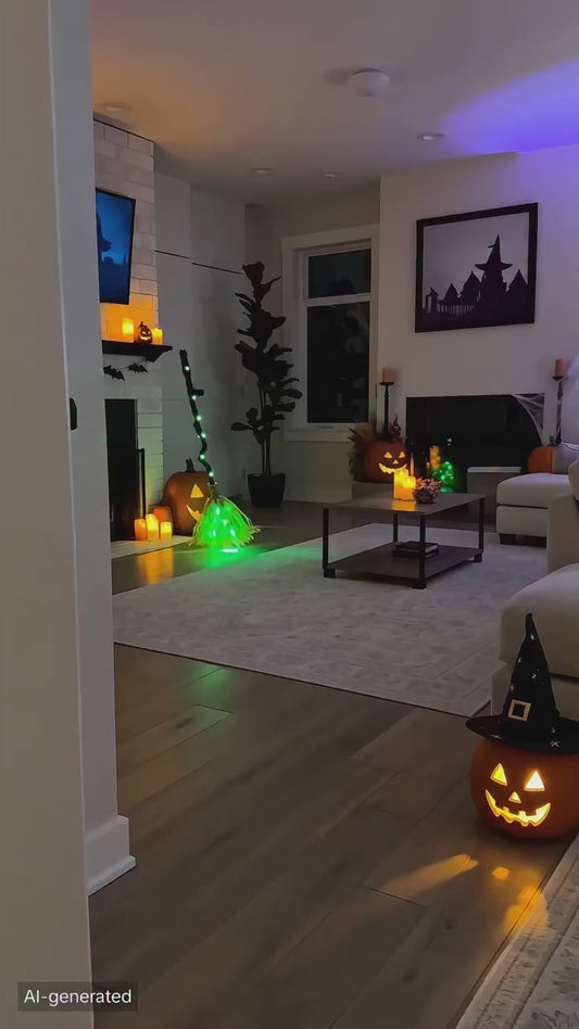 Balais magique de sorcière animé et lumineux